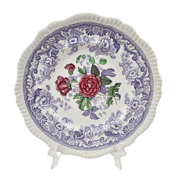 Copeland Spode Mayflower Dinner Plate Floral Lavender Border Vintage England - Picture 1 of 10